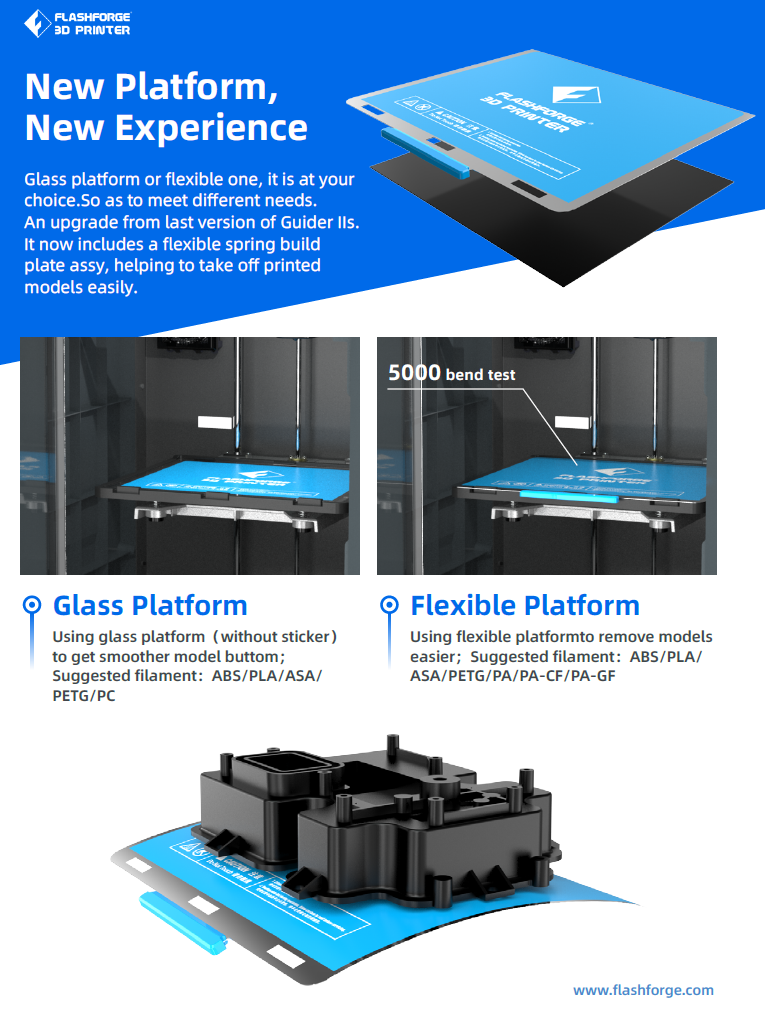 Imprimante 3D Flashforge Guider IIS / 2S V2 - Avec extrudeuse haute température