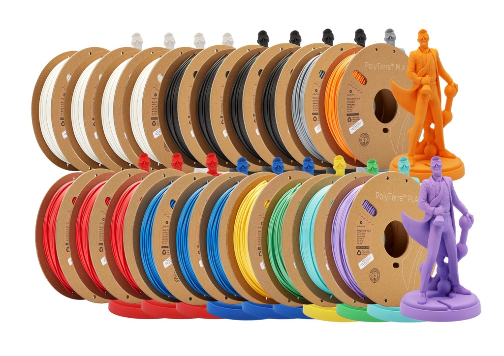 Lot de 20 bobines filament Polymaker Polyterra PLA 20 kg