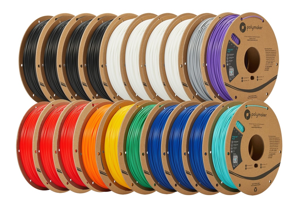 Lot de 20 bobines filament Polymaker Polylite PLA 20 kg (1,75 mm)