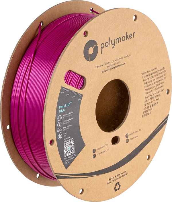 Filament PolyMaker PolyLite PLA Silk colors