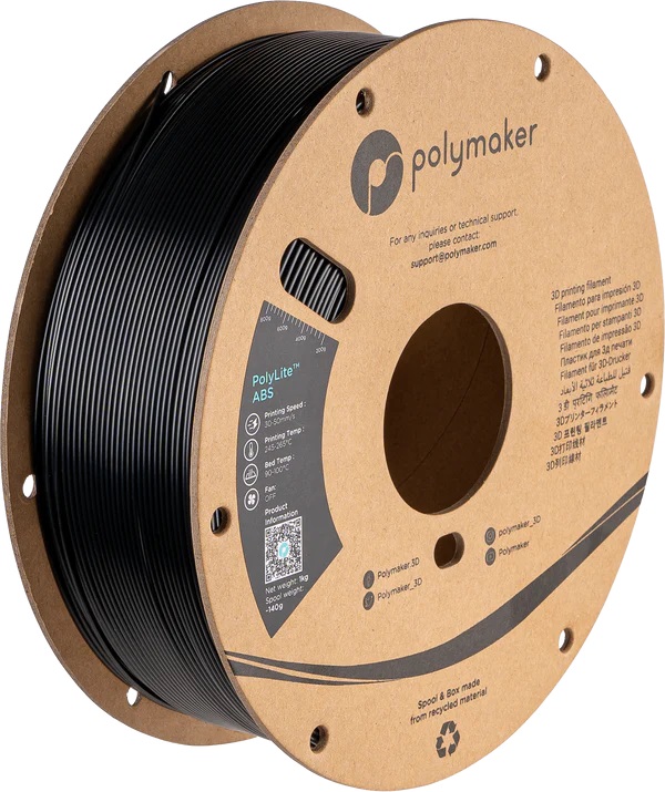 [pe01033] Filament PolyMaker PolyLite ABS 3 kg (Black, 1,75 mm)