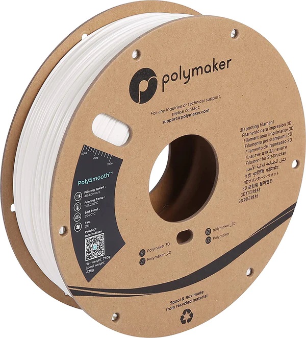 [pj01002] Filament PolyMaker PolySmooth 750 g (White, 1,75 mm)