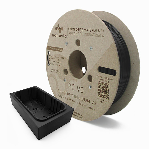 Filament Nanovia PC V0 500 g (Black, 1,75 mm)