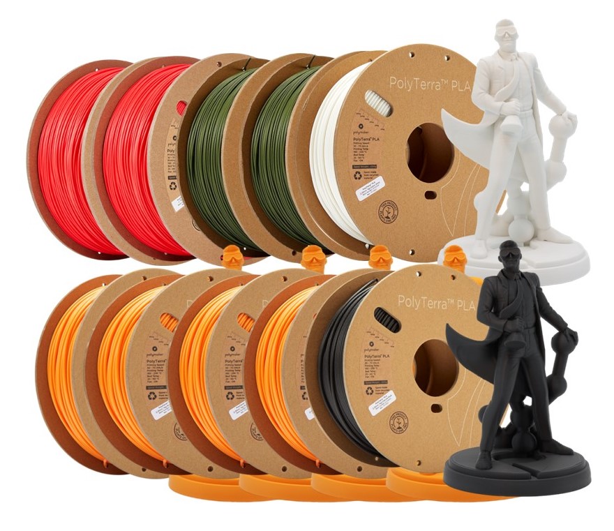 Lot spé. 10 bobines filament Polymaker Polyterra PLA 10 kg